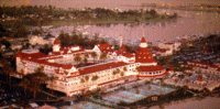 Overhead view of the Hotel Del Coronado